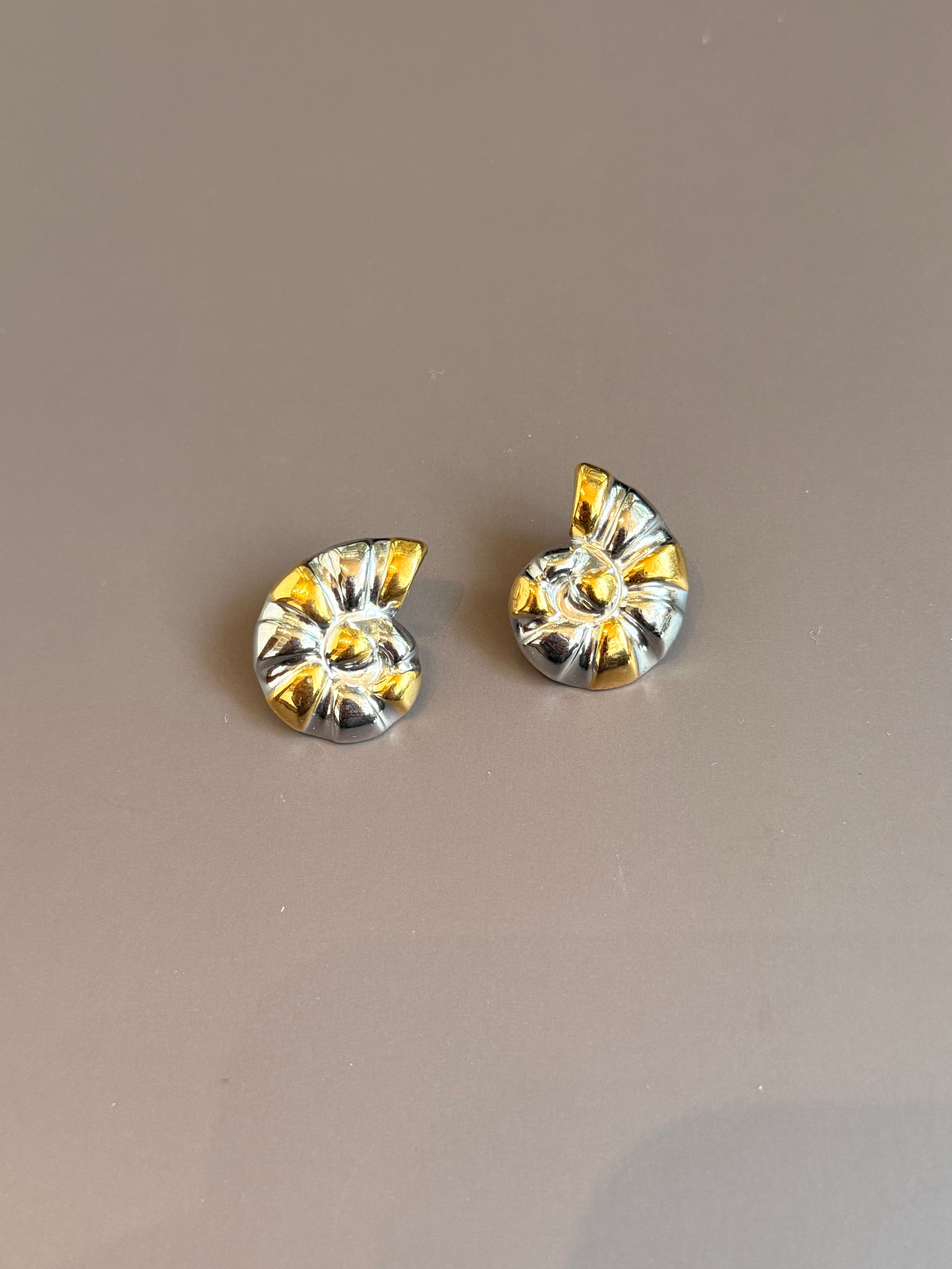 Aretes caracol/bicolor