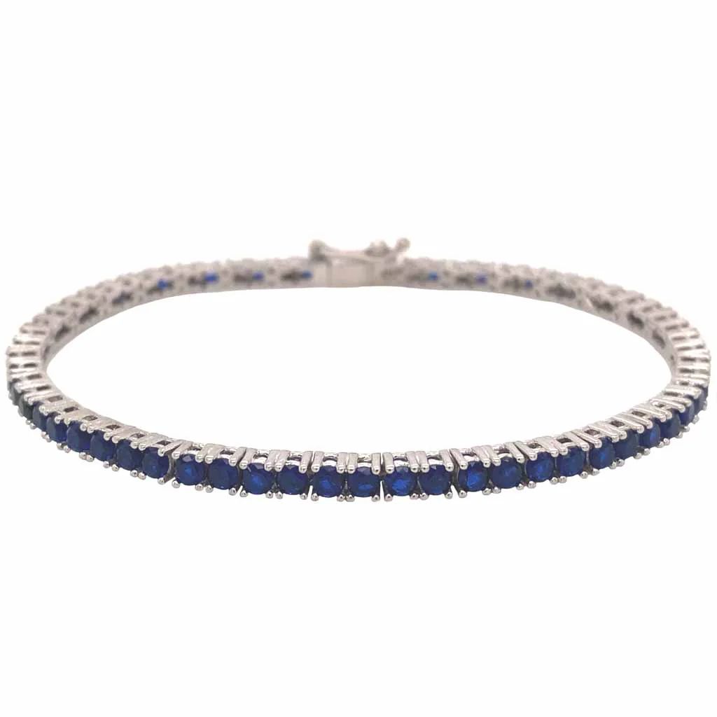 Pulsera tenis azul zafiro